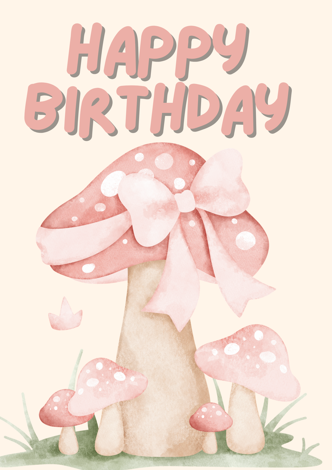 Bow Mushroom Birthday Girl