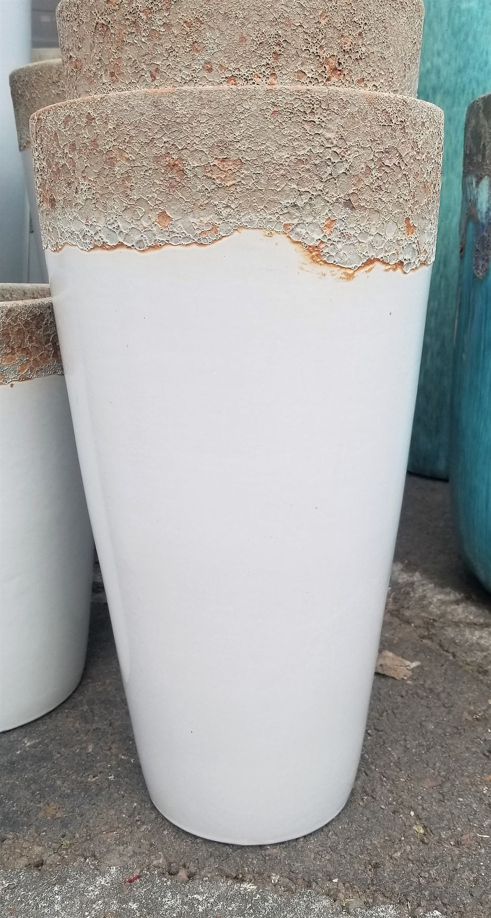 Thumbnail: Volcanic Blue Tall Round 37.4" Ceramic Pot