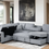 Thumbnail: Gray sectional sofa with storage