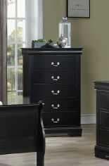 Black five-drawer chest, Blue Bell Furniture