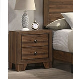 Two-drawer rustic nightstand, bedroom setting
