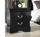 Black two-drawer nightstand, classic style