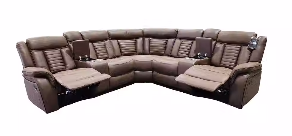 Black reclining sectional sofa