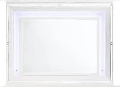 White framed mirror with LED lights