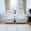 Thumbnail: White leather power recliner sofa with built-in speakers