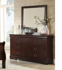 Dark wood dresser with mirror