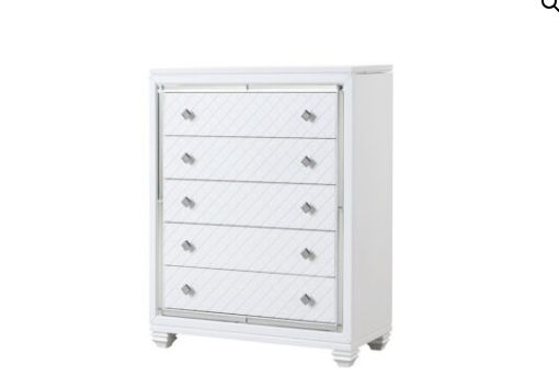 White five-drawer dresser, Blue Bell Furniture