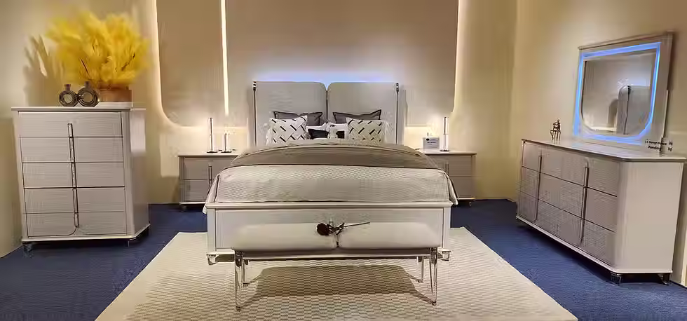 Modern acrylic crib in bedroom setting
