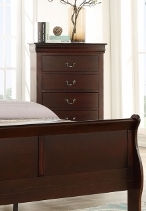 Dark brown wooden chest of drawers