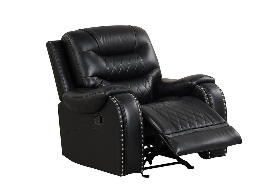 Black leather recliner chair