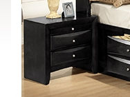 Black nightstand with three drawers