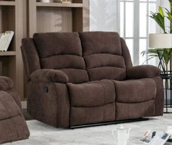 Brown reclining loveseat, 2220 TABLE, comfortable seating