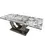 Thumbnail: Elegant grey marble dining table with stainless steel base