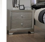 Silver two-drawer nightstand, contemporary design