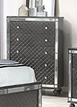 Grey mirrored chest of drawers