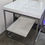 Thumbnail: White modern side table with silver frame