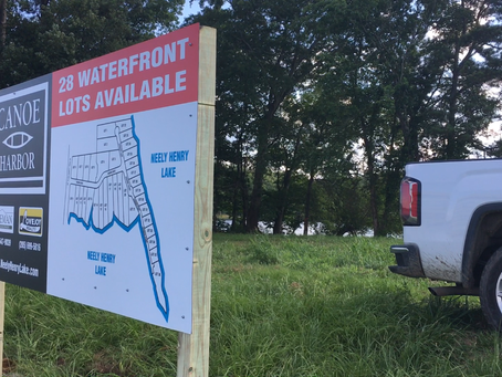 New lakefront sign at Canoe Harbor. Easy to locate by water now.