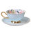 Thumbnail: Blue teacup gold rim flower afternoon tea porcelain