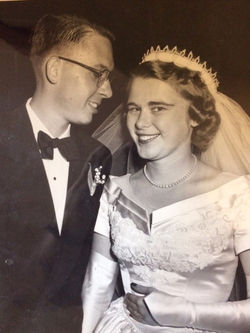 With husband Ed at their Wedding