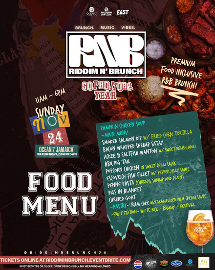Riddim N' Brunch Food Menu