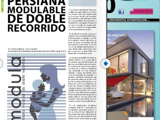 Artículo sobre la persiana Modula en revista especializada en protecciones solares.