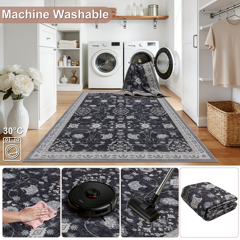 Miniaturbild: Lina 1146 black Vintage Teppich - Zeitlose Eleganz