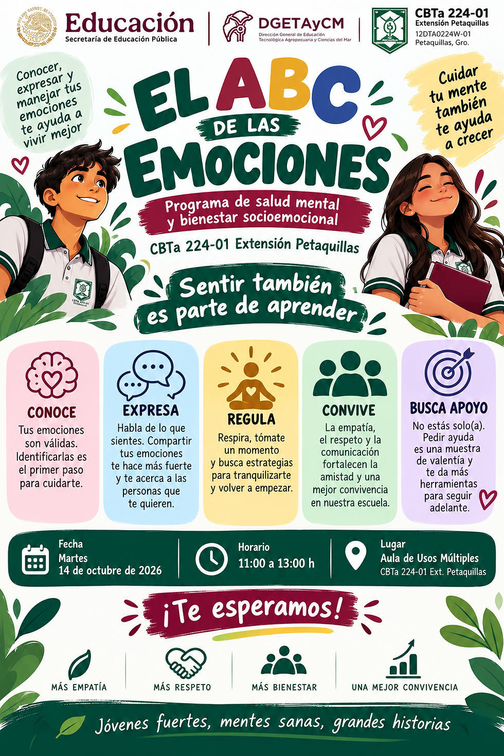 El ABC de las Emociones en el CBTa Petaquillas