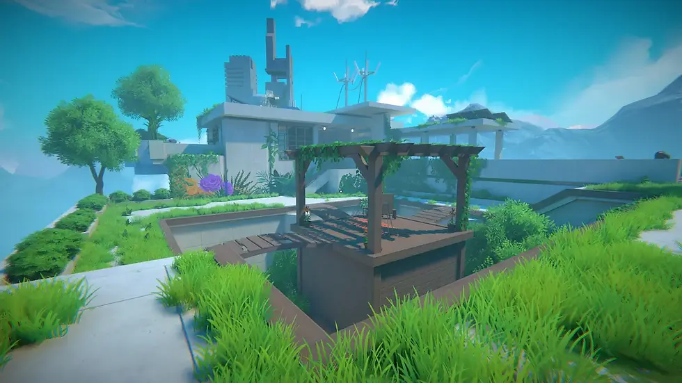 Plants have begun to overtake the walkways