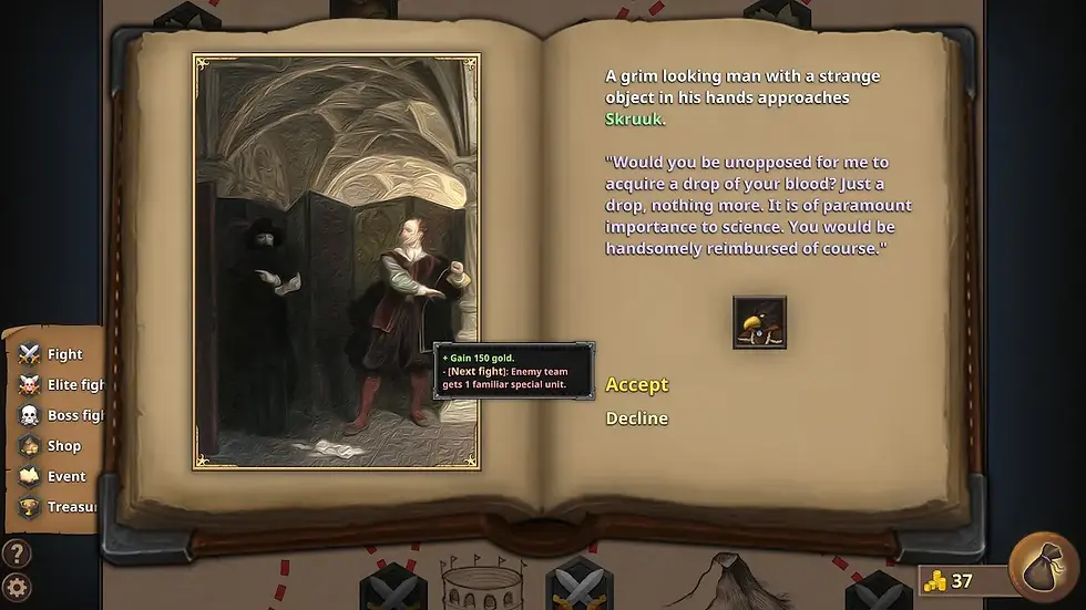 Give the man your blood Skruuk, we need the money.