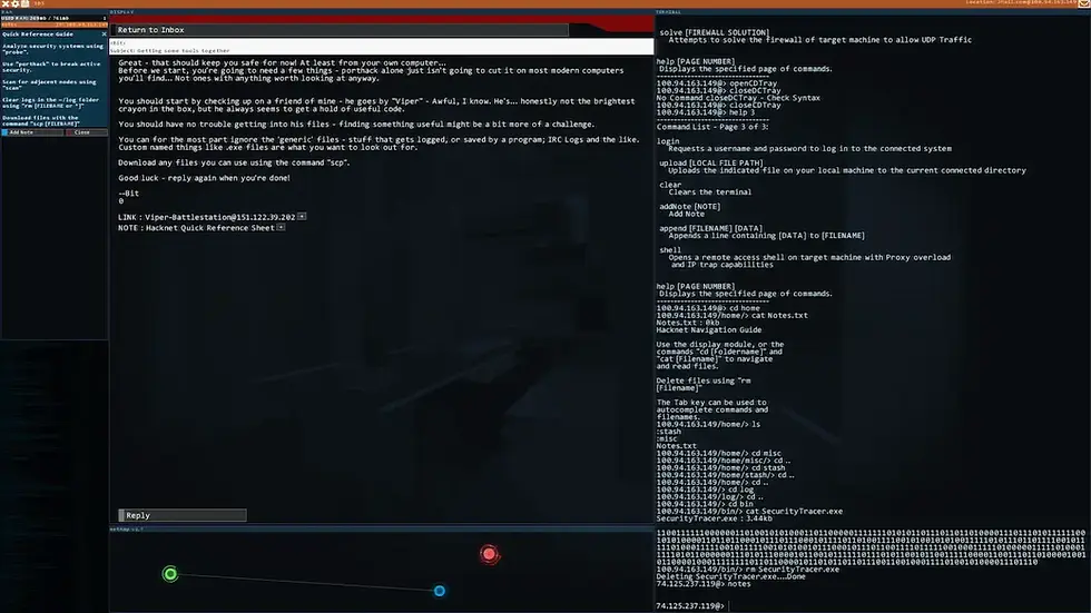 There's a netmap at the bottom of the screen which will expand as I find other computers to access.