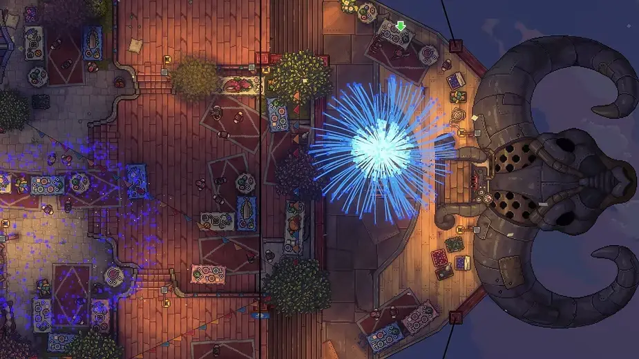 Fireworks and a buffet - a righteous reward for saving the local island chain!