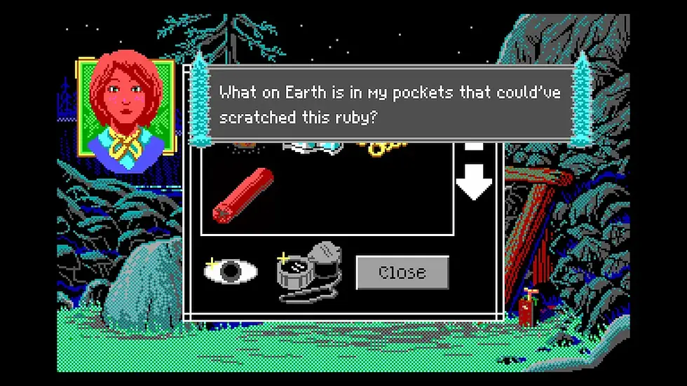 I love this as a clue, I just happened to look at the brooch.