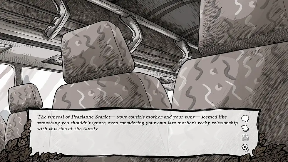 You're on a bus driving toward a funeral.