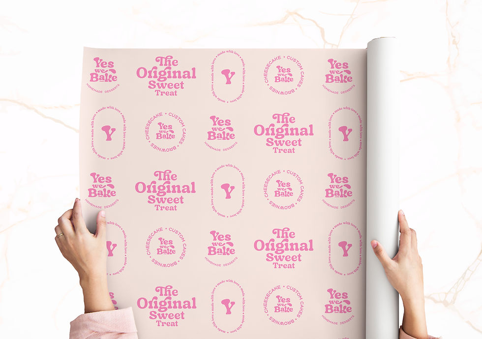 pink minimal cake pattern design