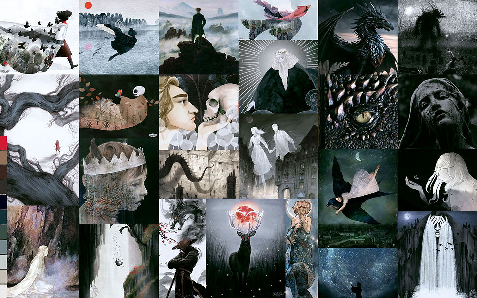 Mood board for Past Watchful Dragons