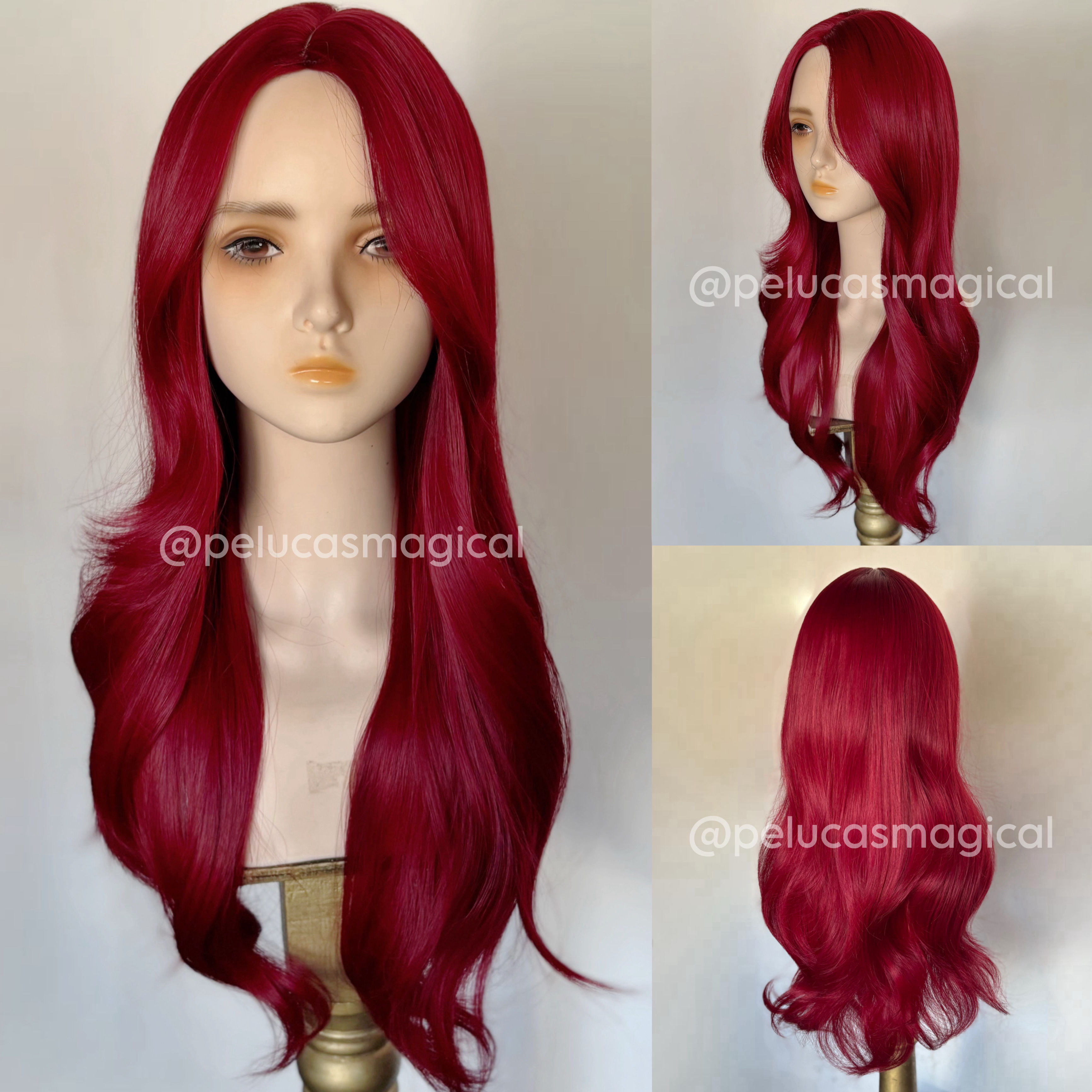 Peluca roja larga rizada