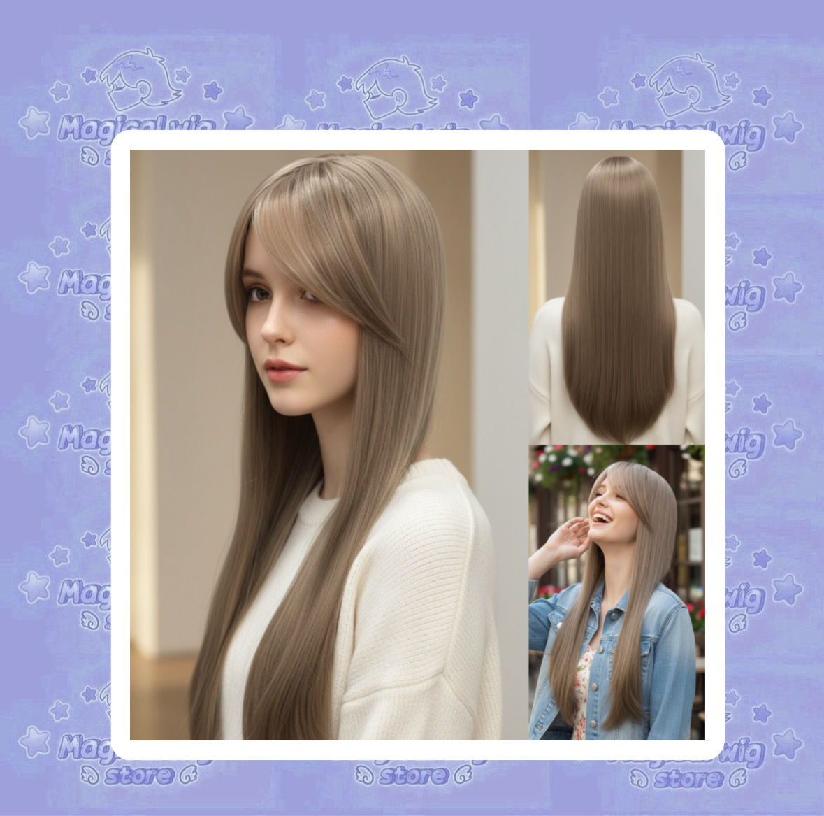 Peluca beige rubia rosácea 