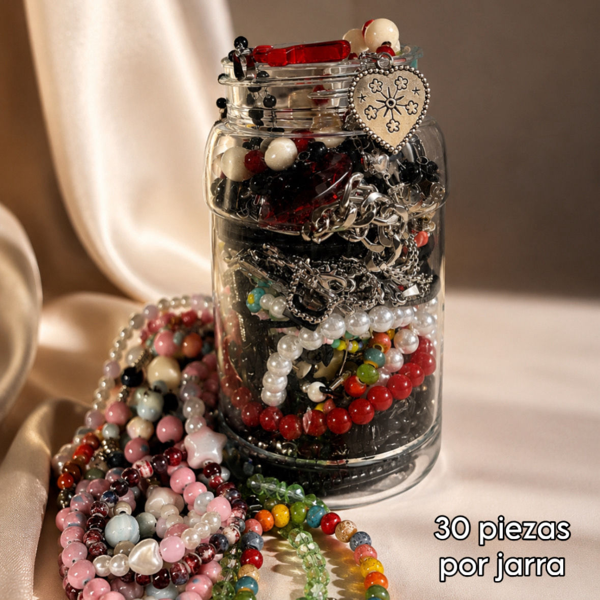 Jarra de joyas aleatorias 30 pz
