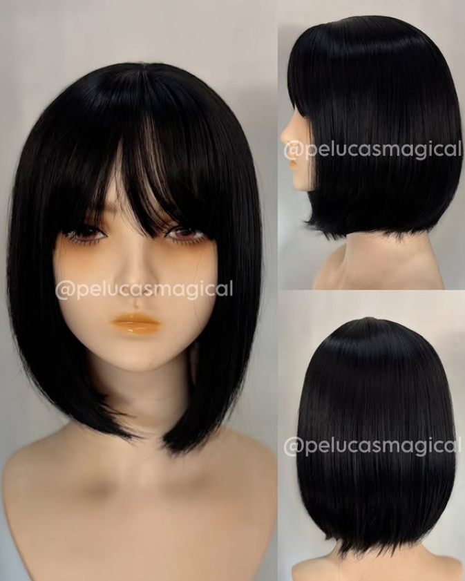 Peluca negra corte bob