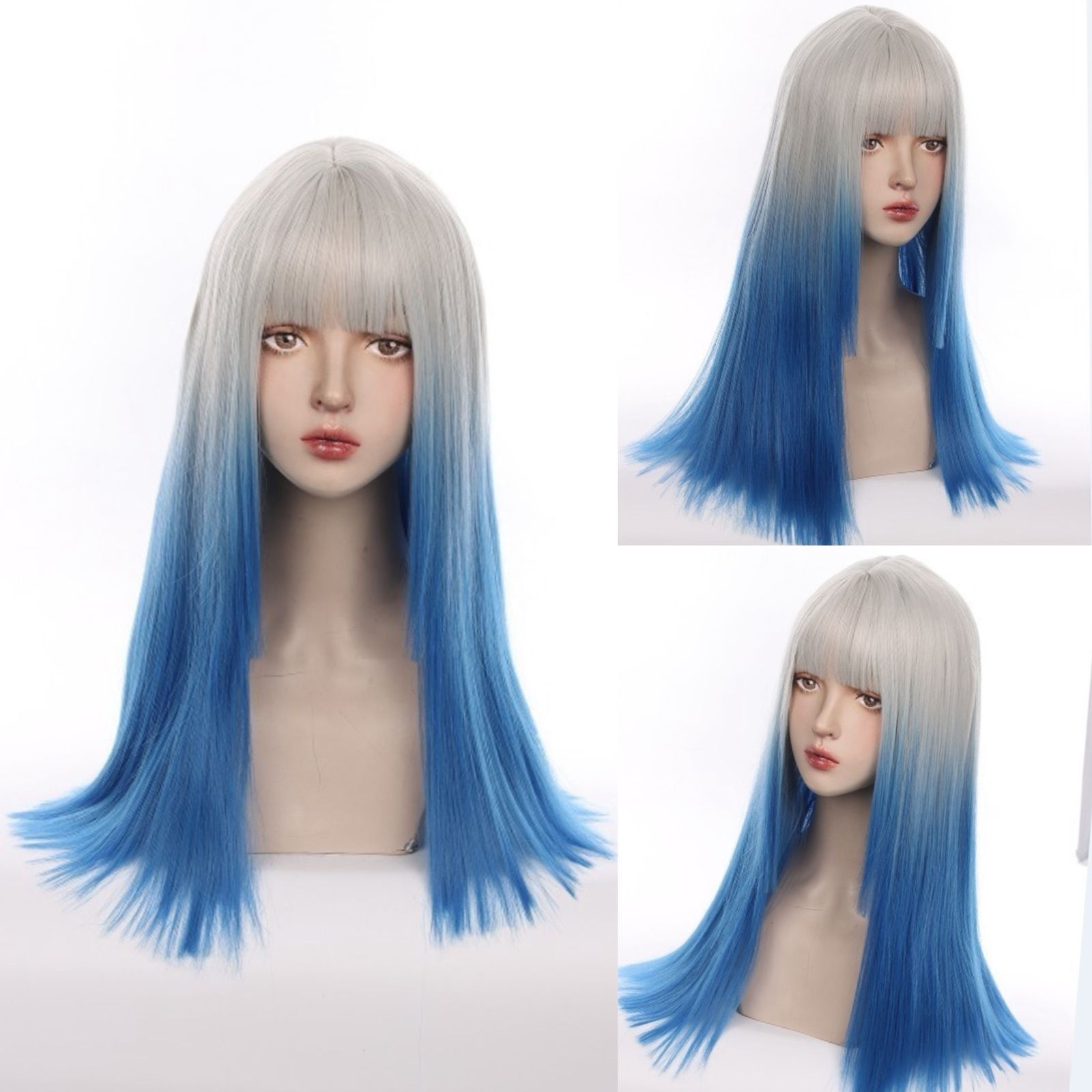 Peluca degradada azul