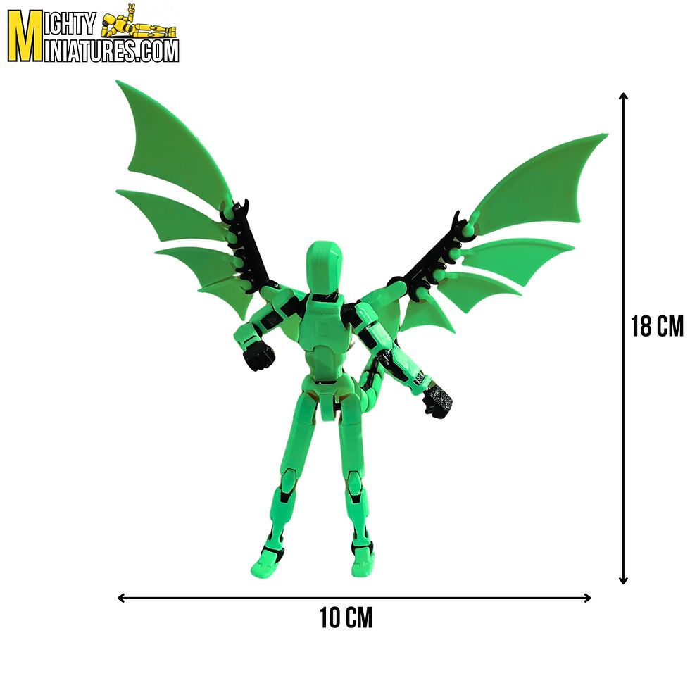 Thumbnail: Mighty Miniatures Purple Draconite Action Figure Front Dimensions View