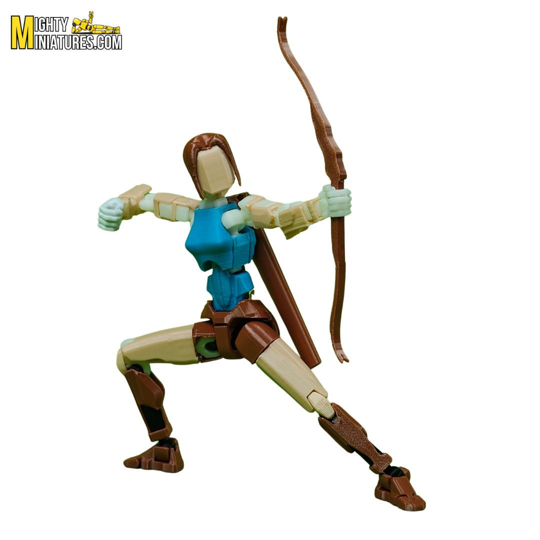 Mighty Miniatures Lira Craft – 14 CM Poseable Adventurer Action Figure with Bow (360° Articulation)