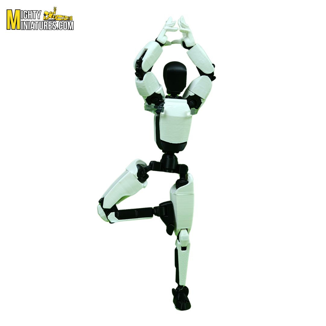 Mighty Miniatures OptiMotion Service Droid – 14cm Fully Poseable Humanoid Robot Action Figure | Articulated Collectible