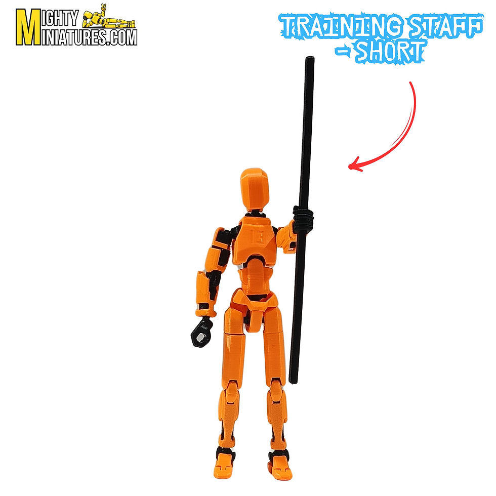 Mighty Miniatures Training Staff – Short | 12.5 cm Accessory for 14 cm Action Figures | Martial Arts & Combat Pose Staff