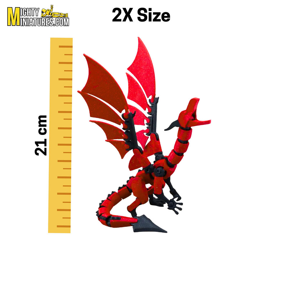 Thumbnail: Mighty Miniatures Red Mega Dragon Action Figure Side View