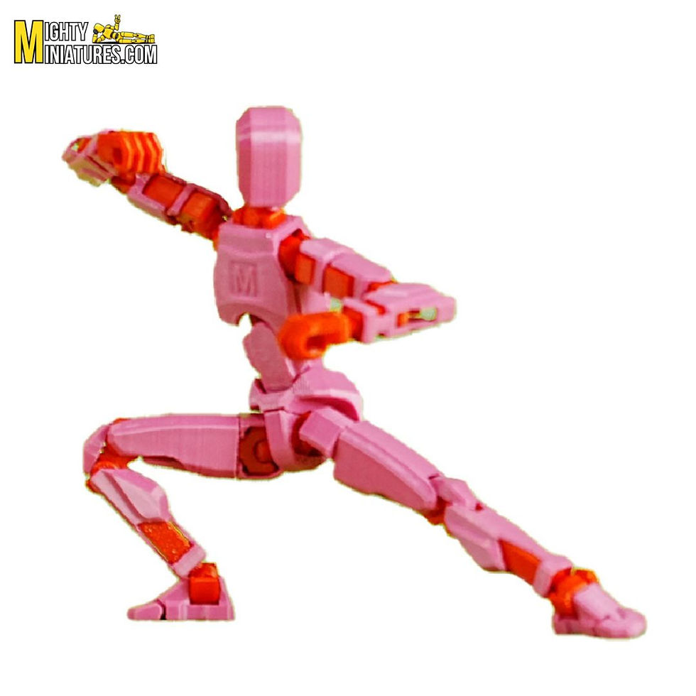 Mighty Miniatures Prime Action Figure – Fully Articulated Collectible Figure (Pink & Red) | 14 cm Poseable Model