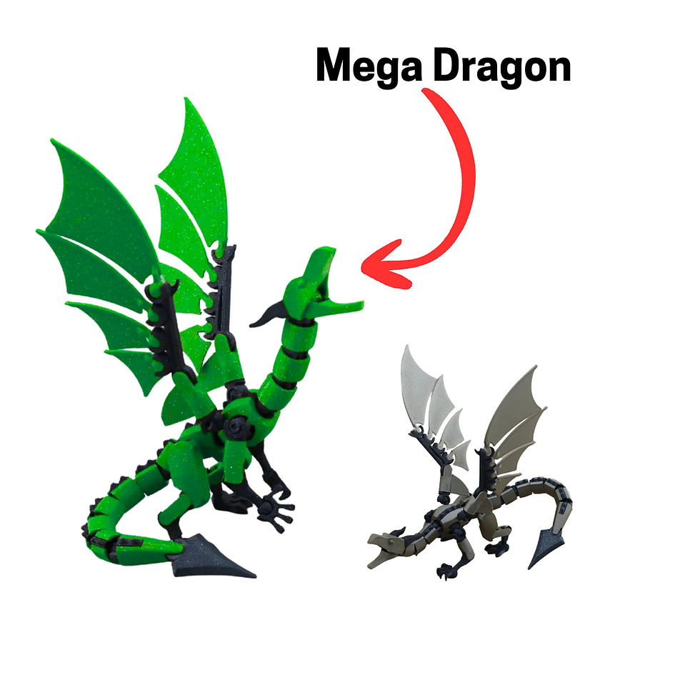 Thumbnail: Mighty Miniatures Green Mega Dragon Action Figure Side View