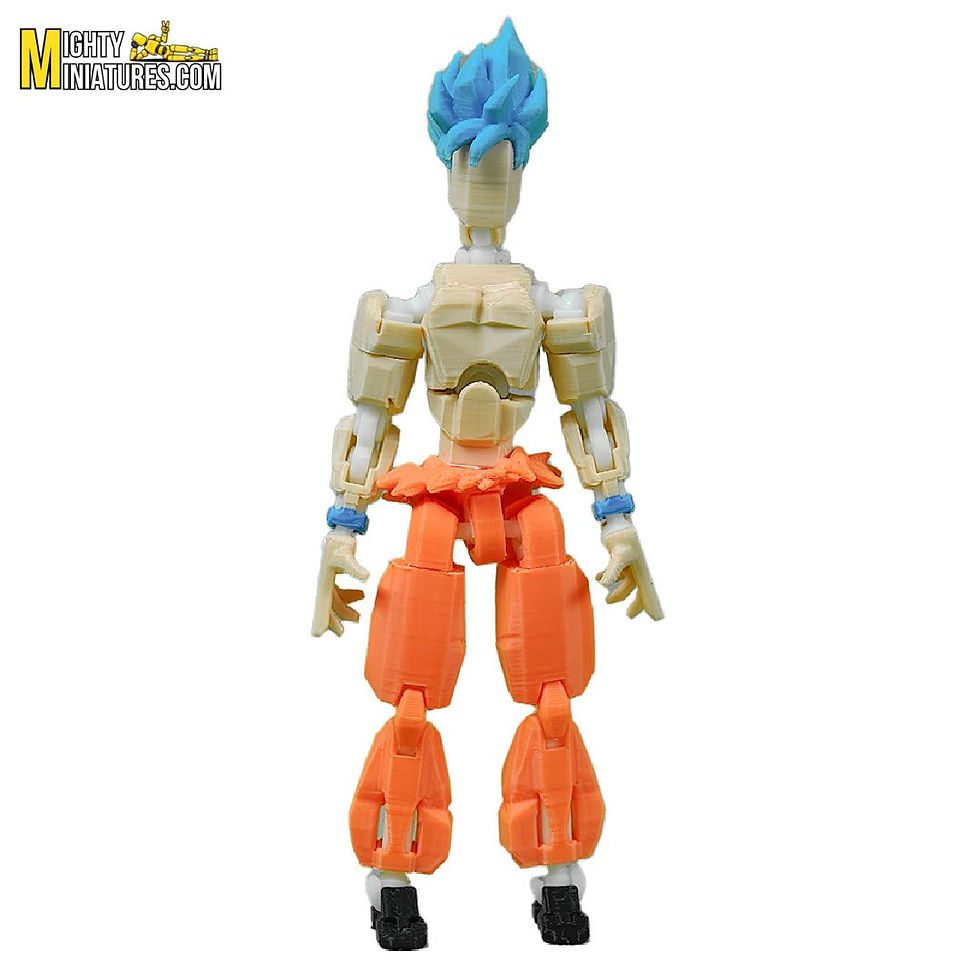Thumbnail: Mighty Miniatures Gokru Blue Articulated Action Figure  14 cm Fully Poseable Anime Warrior  360° Joint Movement  Shirtless