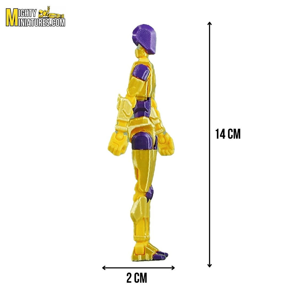 Thumbnail: Mighty Miniatures Prime Action Figure – Fully Articulated Collectible Figure (Purple & Gold) | 14 cm Poseable Model