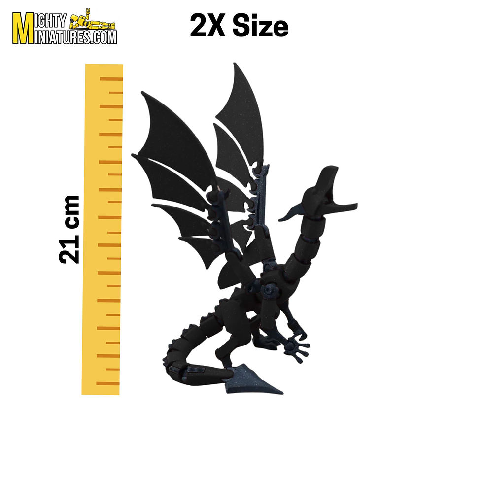 Thumbnail: Mighty Miniatures Black Mega Dragon Action Figure Side View